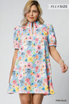Farrah's Floral V-Neck Mini Dress