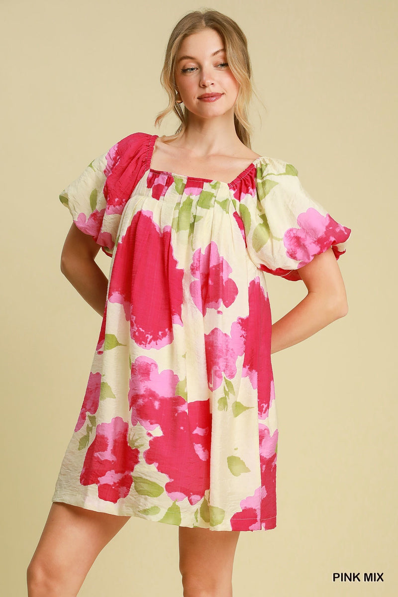 Flo's Watercolor Floral Print Dress