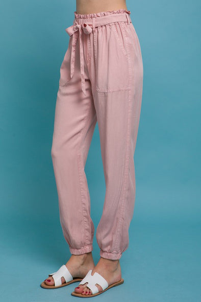 Pink Stone Woven Jogger Pants