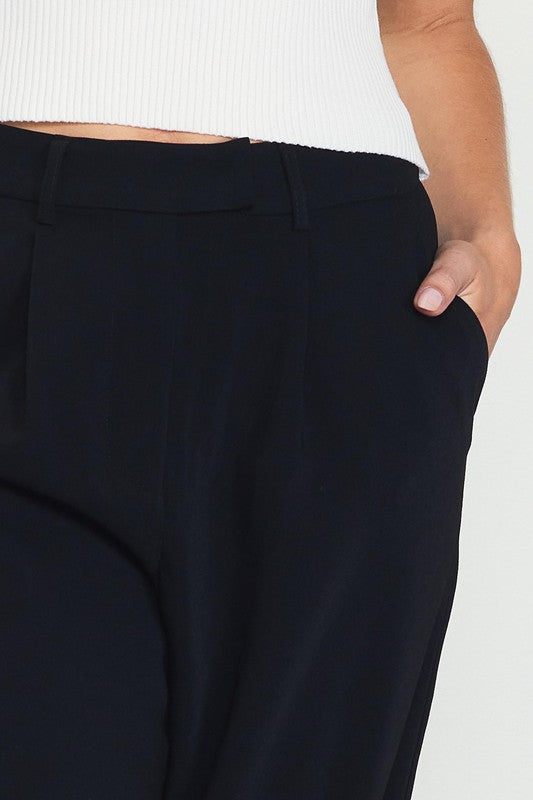 PINTUCK WIDE LEG TROUSER