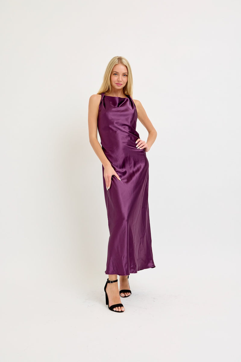 Trisha's Twisted Shoulder Midi Dress