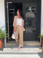 Linen One Button Rolled Blazer