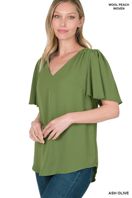 Cover Me Up Ash Olive Top