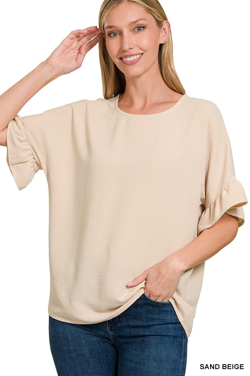 Woven Airflow Ruffle Top