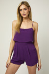 Sleeveless Layered Top Romper