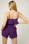 Sleeveless Layered Top Romper