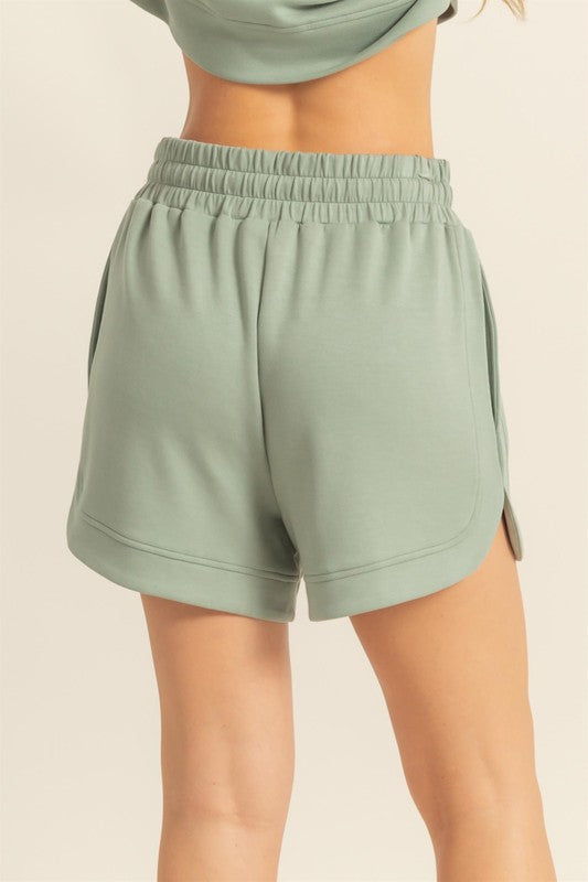 Elasticized Waist Loose Sweat Shorts