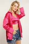 Satin Button Blouse with Satin Bralette