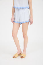 Sadie's Striped Wave Hem Mini Shorts