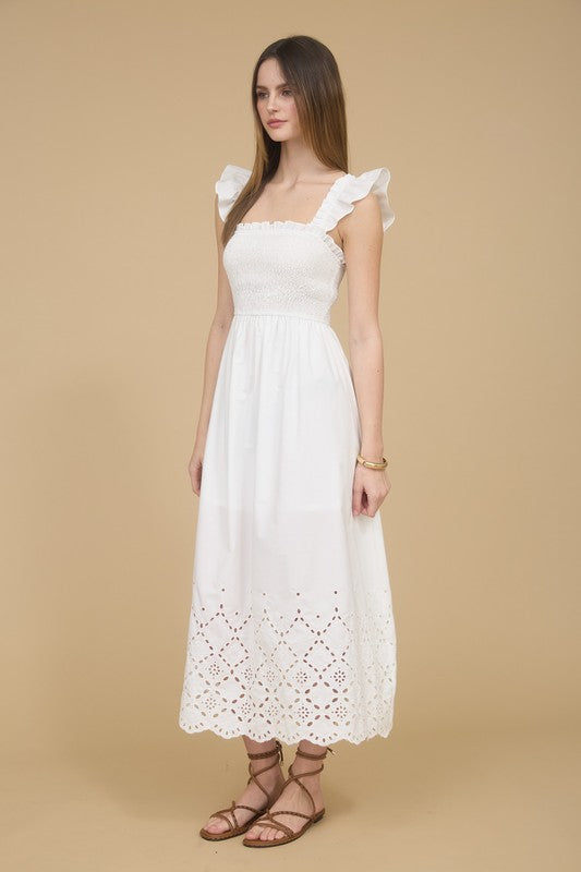 Evie's Eyelet Hem Midi Dress
