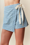 Brynlee's Embroidered Wrap-style Skort