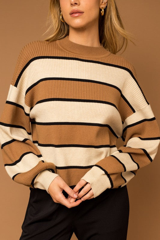 Stripes and Stretchy Ribbed Sweater