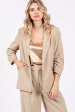 Open Front 3/4 Sleeve Blazer