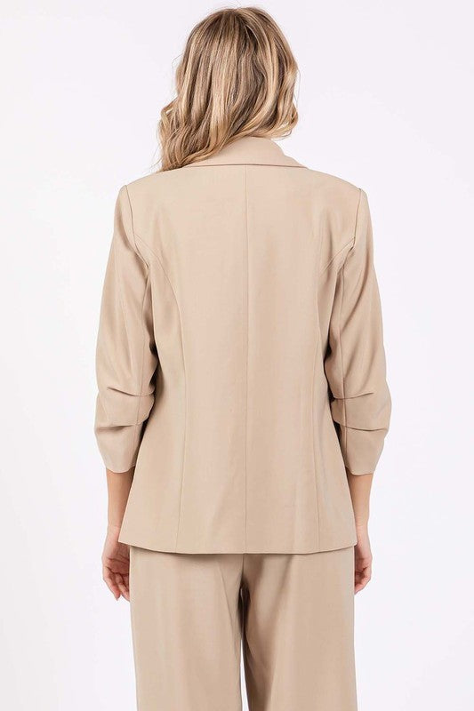 Open Front 3/4 Sleeve Blazer