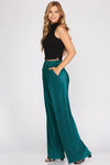 Teal Dressy Pleated Pants