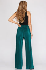 Teal Dressy Pleated Pants