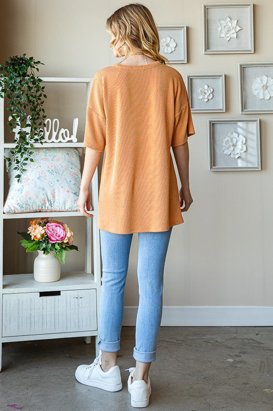 SOLID URBAN RIBBED ANIMAL TOP