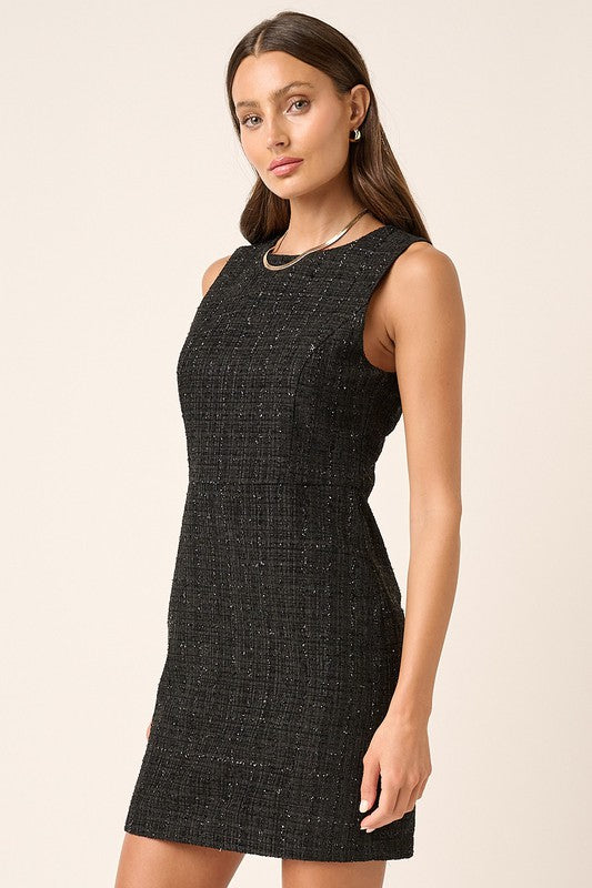 Feeling Fancy Tweed & Gold Dress