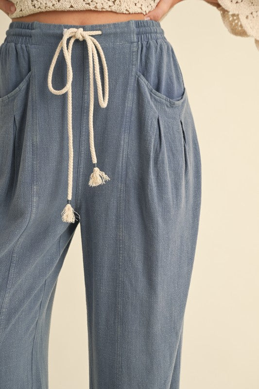Lynzi's Linen Blend Barrel Leg Pants