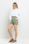 Utility Olive Denim Shorts