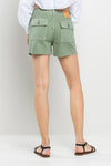 Utility Olive Denim Shorts