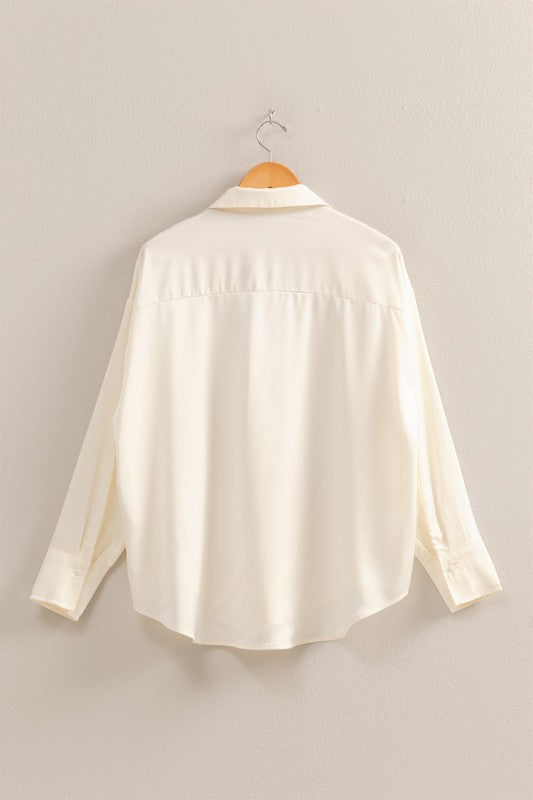Sarah's Satin V-Neck Blouse