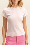 Ribbed Crew Neck Short Sleeve Top