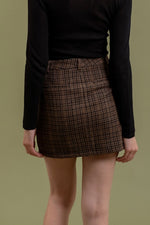 Plaid Zipper Mini Skirt