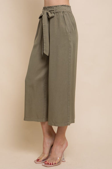 High Rise Tencel Paperbag Pants