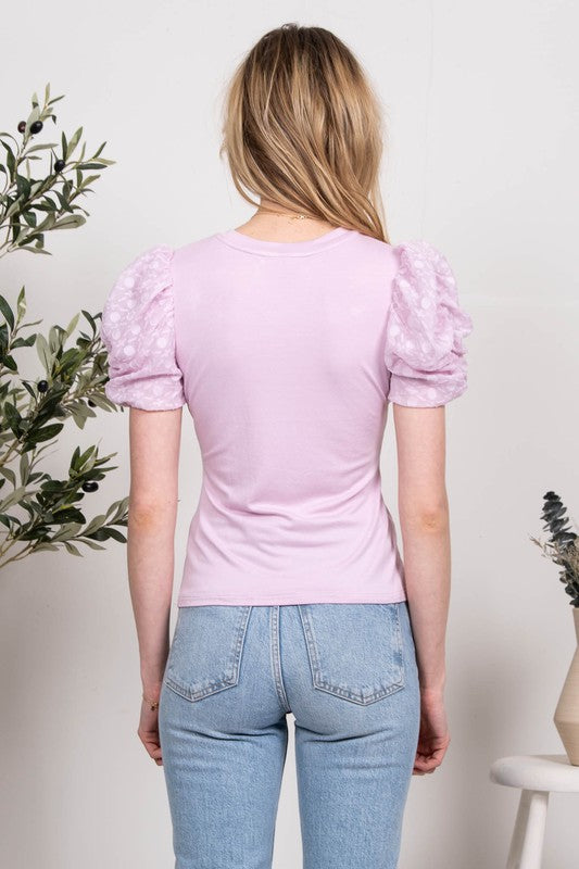 Pretty in Lilac Puff Sleeve Top