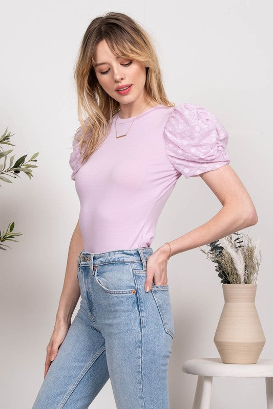 Pretty in Lilac Puff Sleeve Top