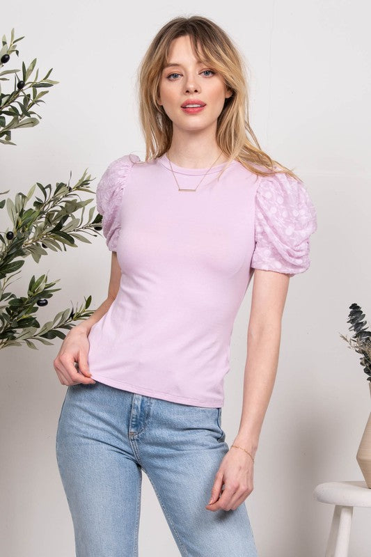Pretty in Lilac Puff Sleeve Top