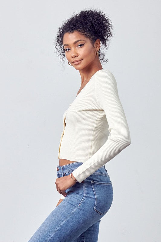 Crop Ribbed Cardigan – Thumb Print Boutique