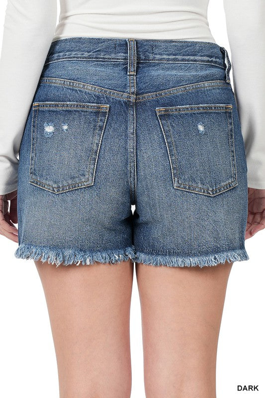 Layla's Non Stretch Distressed Denim Shorts
