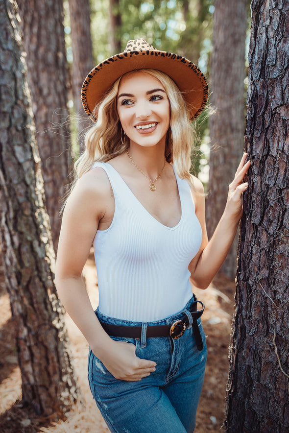 OS Vneck Ribbed Bodysuit (4 COLORS)