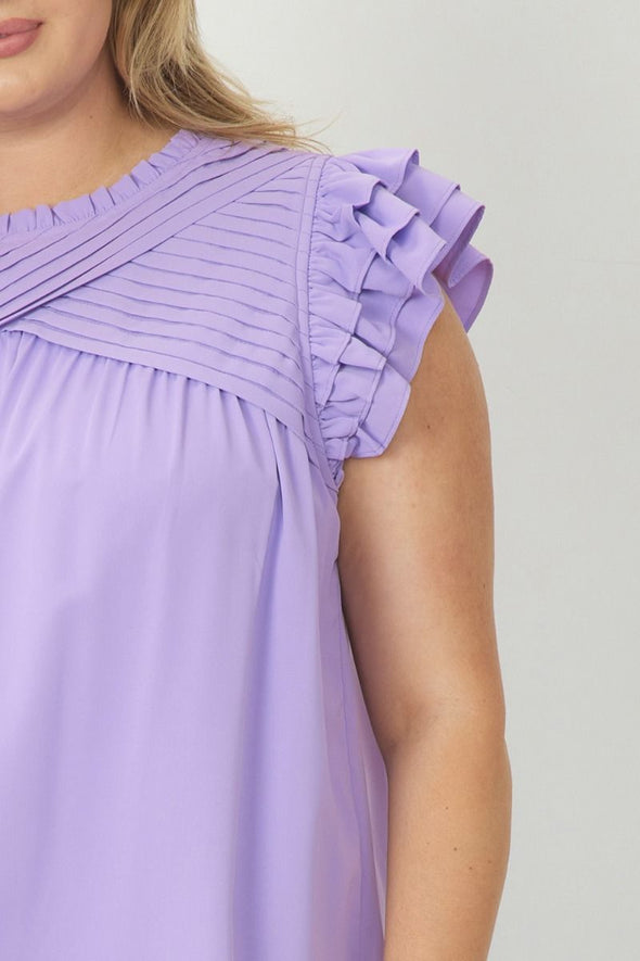 Highlight of Today Ruffle Sleeve Curvy Top