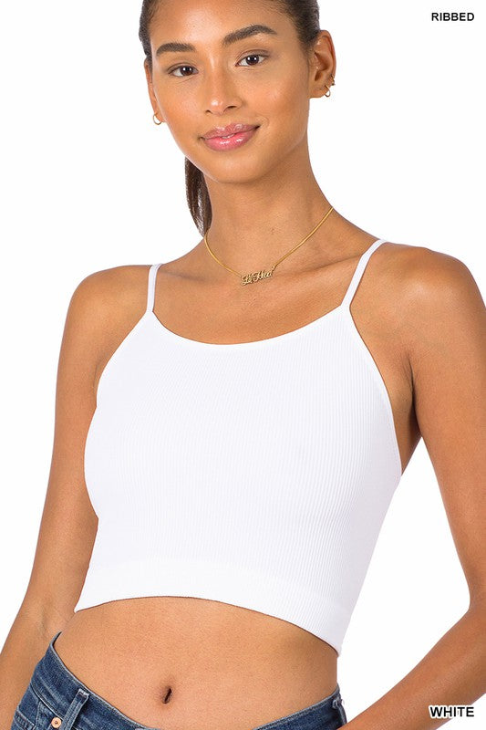 (4 colors) RIBBED SEAMLESS CROPPED CAMI