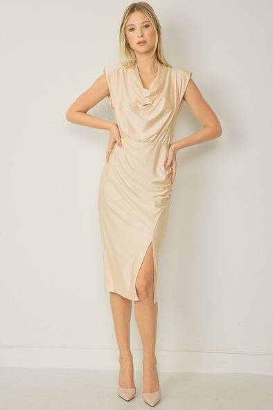 Begin With Love Cowl Neck Dress