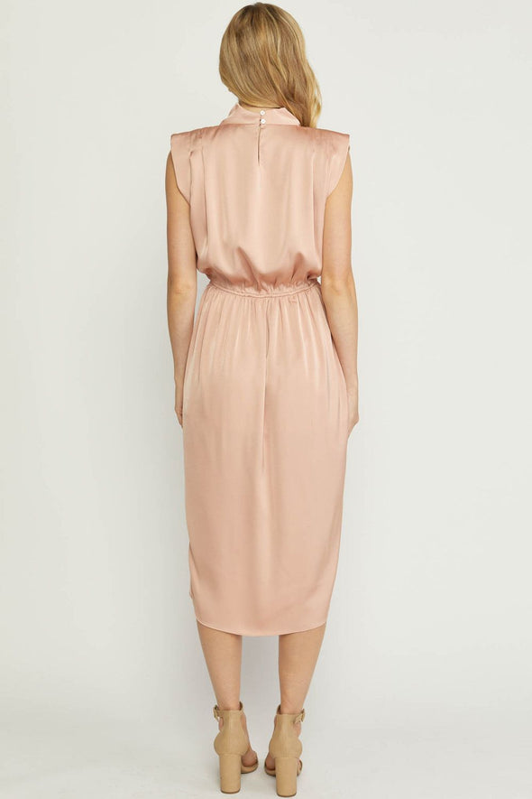 Keep Hoping Peach Sleeveless Midi Dress