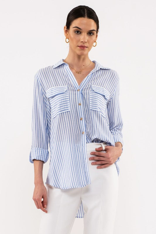 Stay a While Striped Lightweight Top