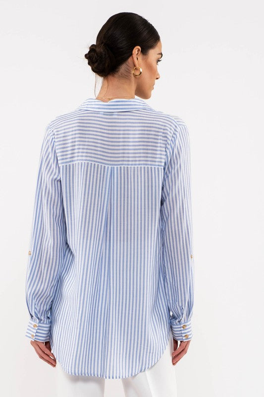 Stay a While Striped Lightweight Top