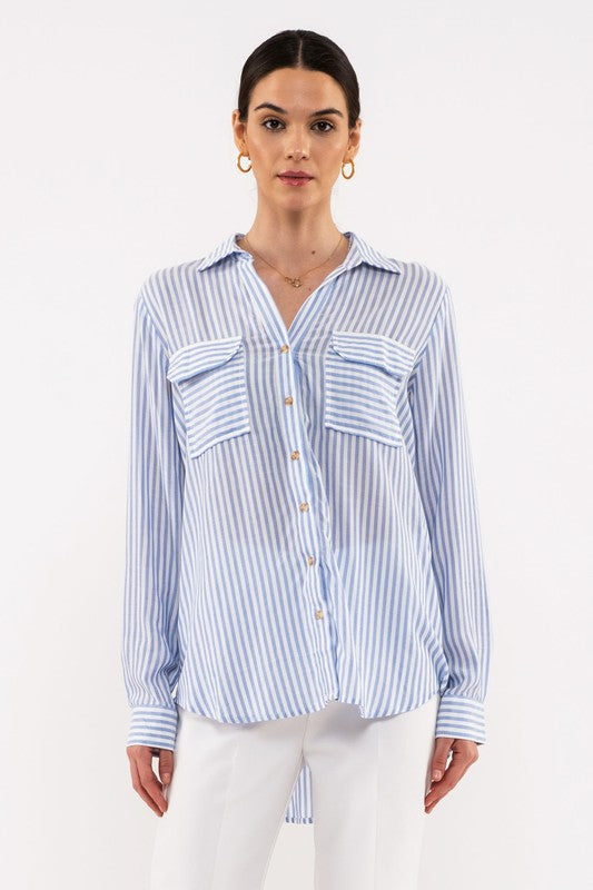 Stay a While Striped Lightweight Top