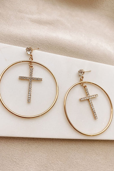 Cross Diamond Earrings