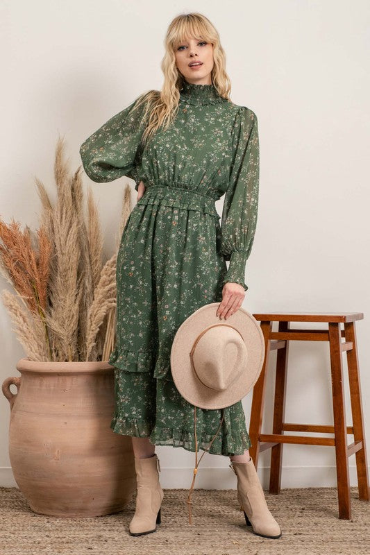 Wise Words Mockneck Midi Dress