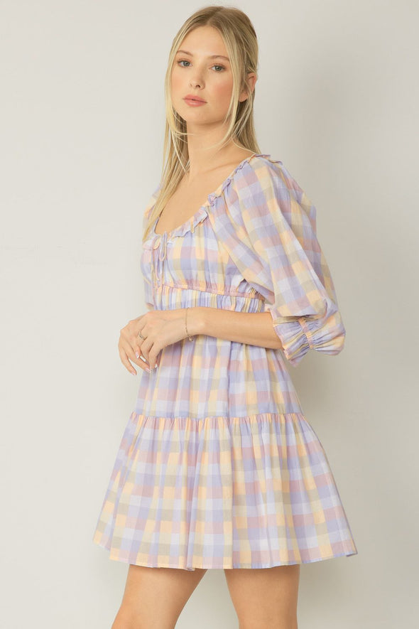 Gingham Pastel Colored Dress
