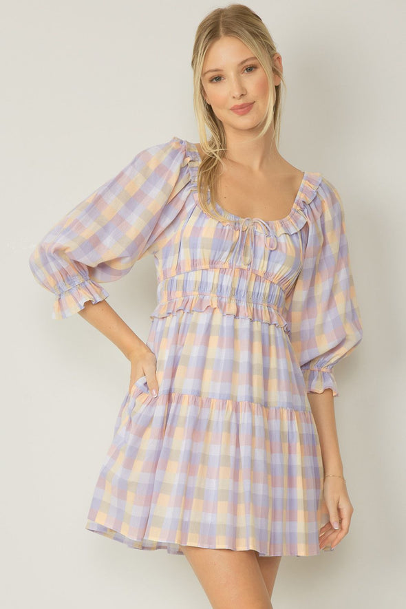 Gingham Pastel Colored Dress