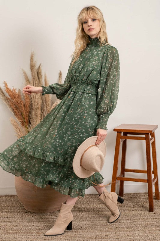 Wise Words Mockneck Midi Dress