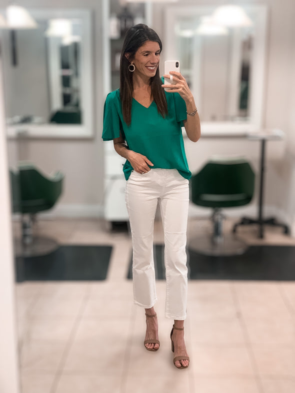 Straight Leg Risen White Denim