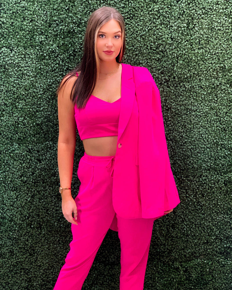 I’m Bossy Hot Pink Crop Top