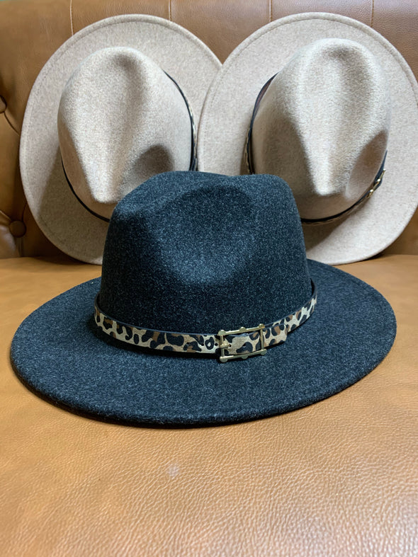 Leopard Belt Buckle Panama Hat